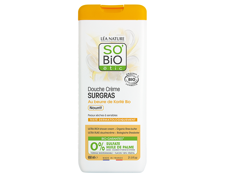 Douche crème surgras, au beurre de Karité bio, 650ml