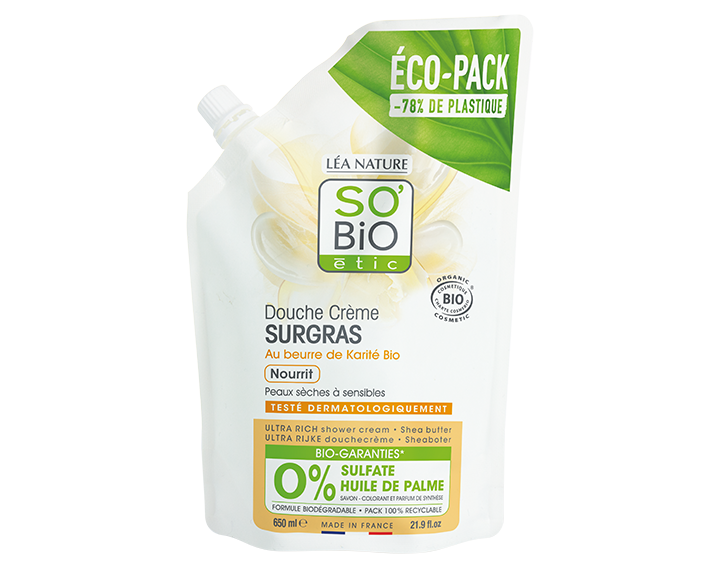 Ecopack Douche crème surgras, au beurre de Karité bio, 650ml