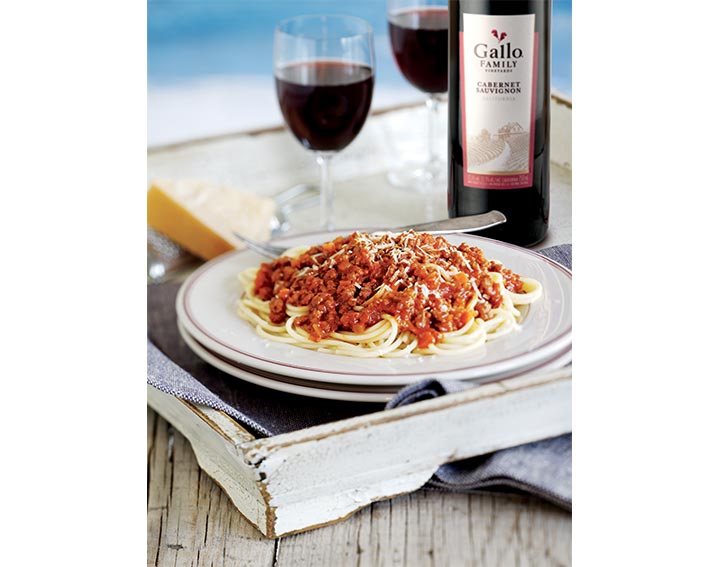 Cabernet sauvignon et Spaghetti bolognaises