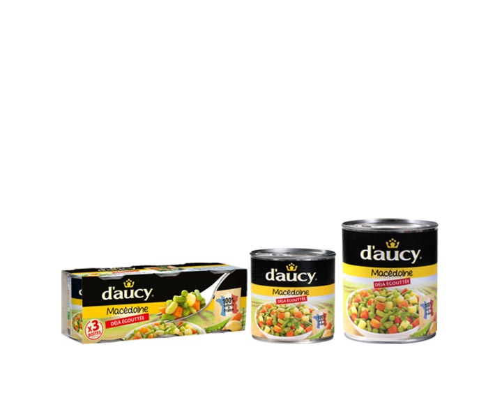 La macédoine de légumes déjà égouttée d'aucy