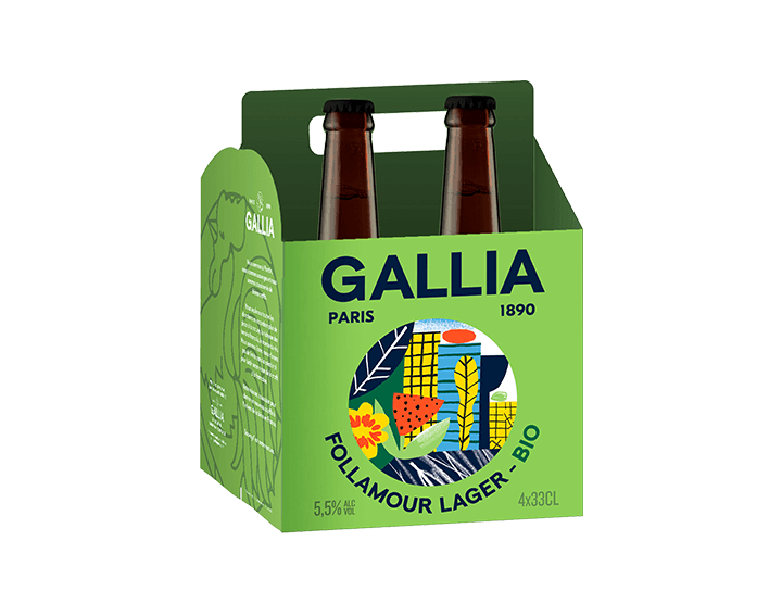 Gallia Follamour Lager Bio Bière 4x33cl 5,5°