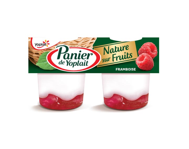 Panier de Yoplait Nature sur Fruits Framboise 140gx2