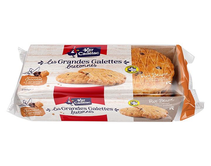 Grandes Galettes Bretonnes Pépites chocolat caramel 240g