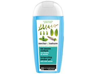 Gel douche
Vivifiant aux feuilles de menthe