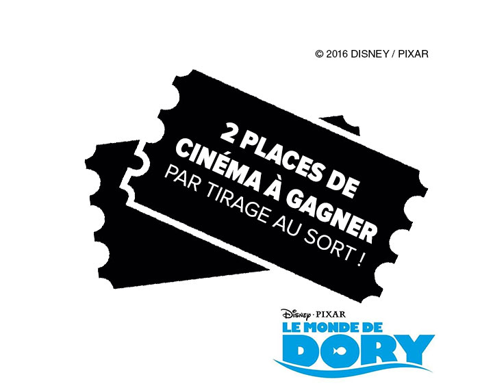 Tentez de remporter 2 places de cinéma "Le Monde de Dory"