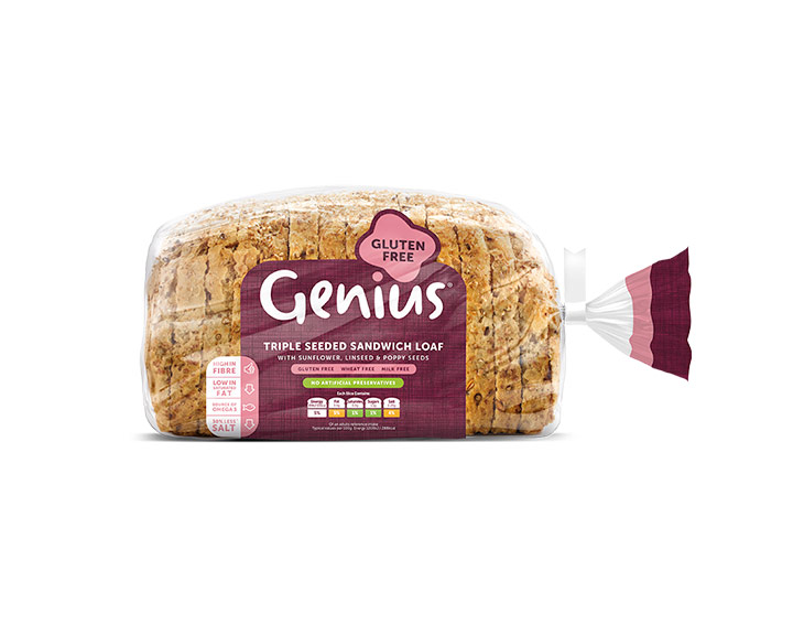 Genius Triple Seeded Sandwich Loaf 535g