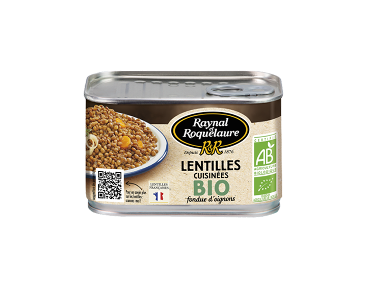 Lentilles cuisinées BIO fondue d'oignons - 400g