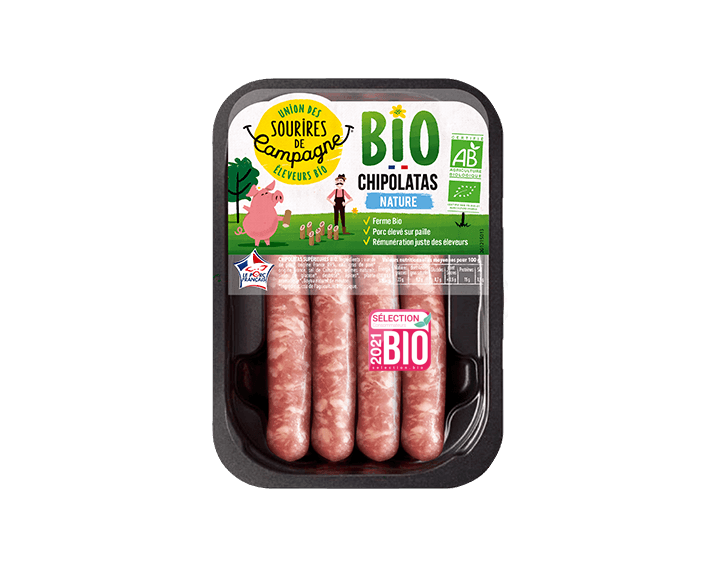 Chipolatas de porc Bio x4
