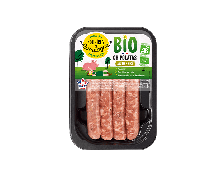 Chipolatas aux herbes Bio x4
