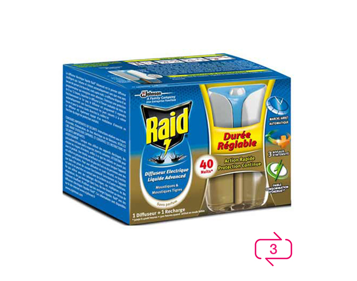 Raid® Diffuseur électrique liquide Advanced 40 nuits
