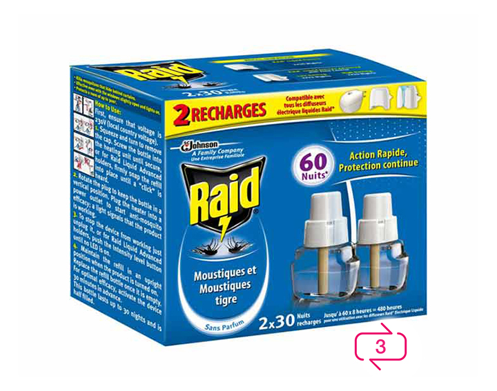 Raid® Recharge électrique liquide 2x30 nuits