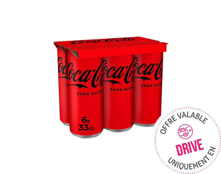 Coca-Cola sans sucres canettes 6x33CL