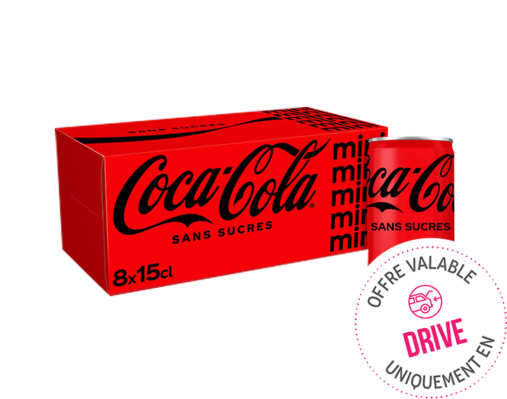 Coca-Cola sans sucres canettes 8x15CL