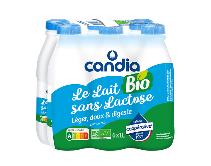 Le Lait Sans Lactose BIO 1/2 écrémé 1L x6