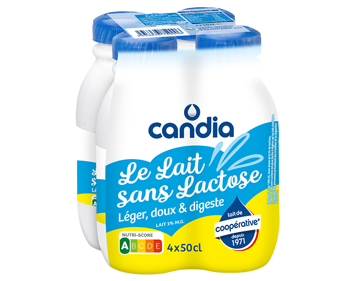 Le Lait Sans Lactose 1/2 écrémé 50cl x4