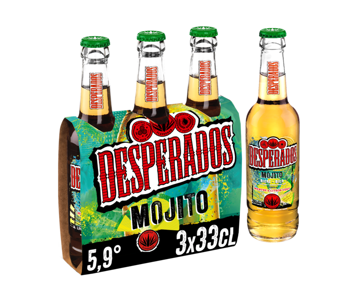 Desperados Mojito bière aromatisée tequila menthe citron 3x33cl 5.9°