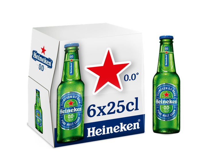 Heineken 0.0 bière blonde sans alcool 6x25cl 0.0°