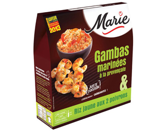 Gambas Marinées à la provençal & Riz jaune aux 2 poivrons