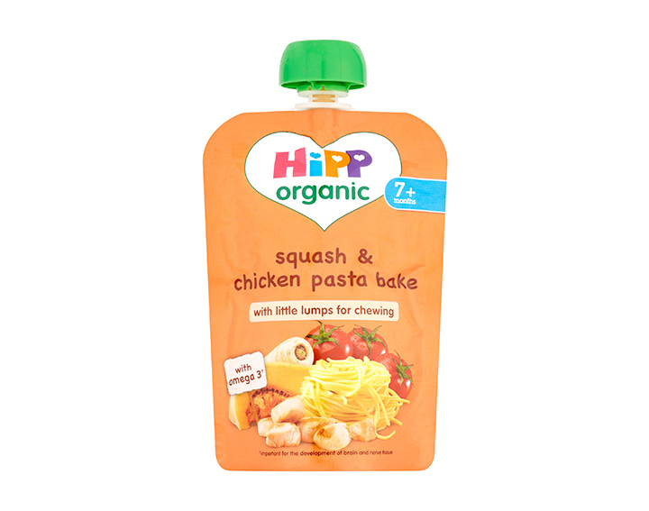 Squash & chicken pasta bake