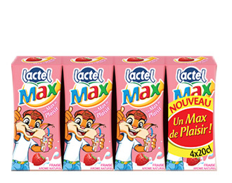 Lactel Max à l'arôme naturel de fraise 4x20cl