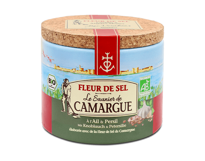 Boîte fleur de sel Ail et Persil BIO 125g