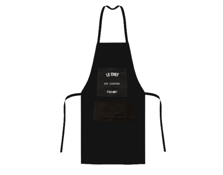 Tablier de Cuisine noir personnalisable