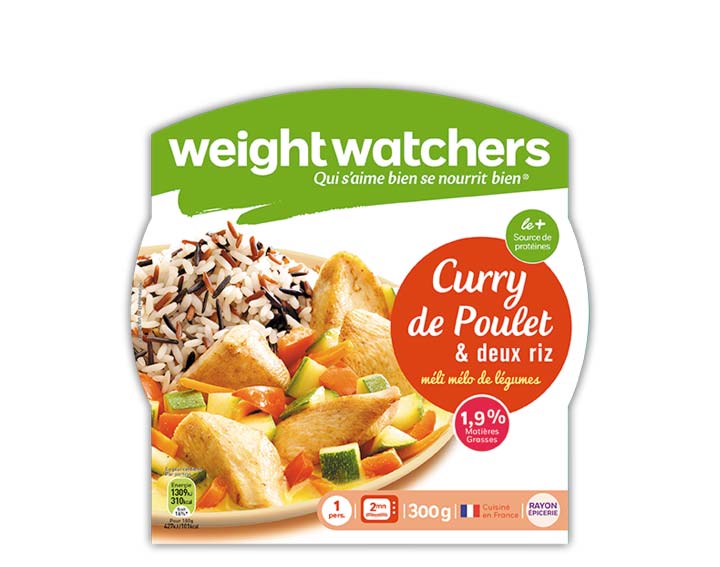 Curry de poulet et deux riz, méli mélo de légumes 