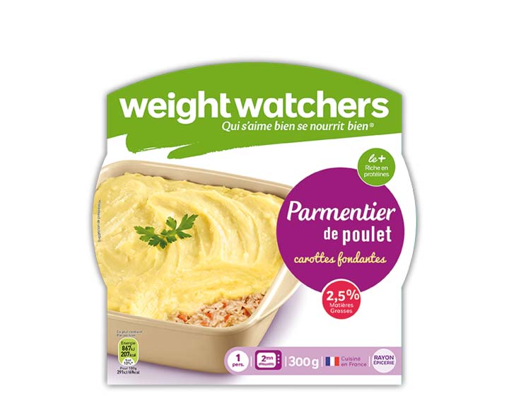 Parmentier de poulet, carottes fondantes