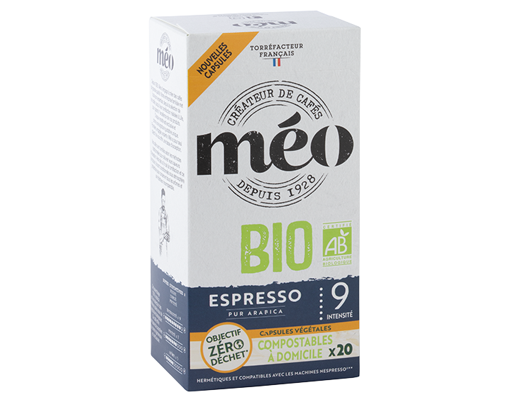 Méo Espresso Bio Capsules Home Compost x20