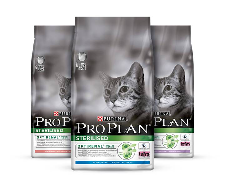 PRO PLAN® STERILISED lapin, saumon ou dinde