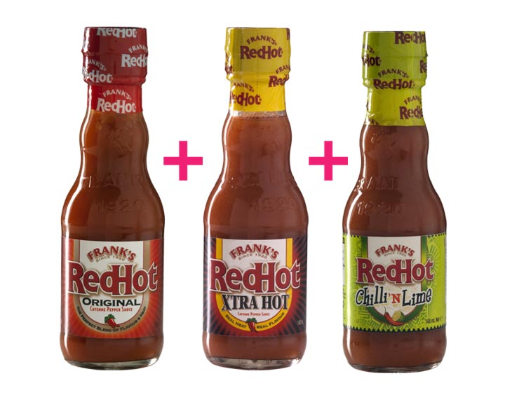 Valable pour l'achat de 3 sauces Frank's RedHot