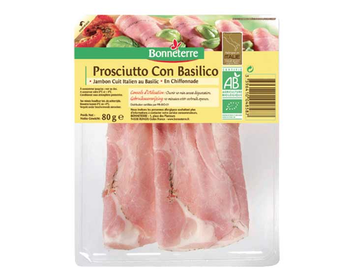 Prosciutto con Basilico Origine Italie
