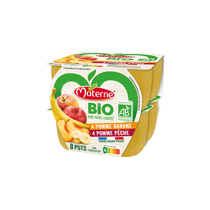 Pomme Banane - Pomme Pêche 8x100g