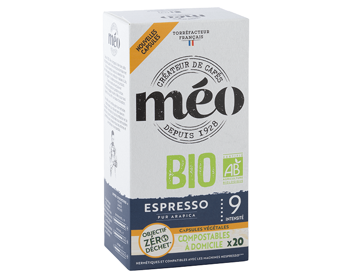 Méo Espresso Bio Capsules Home Compost x20