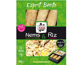 Bento Nems au porc et Riz Cantonais