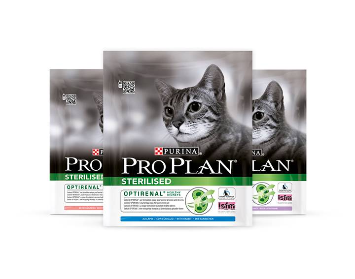 PRO PLAN® STERILISED lapin, saumon ou dinde