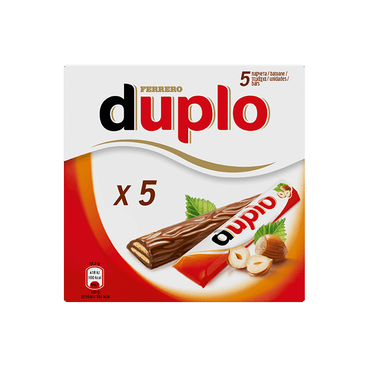 Duplo Chocolate Biscuit Bars - x5 bars