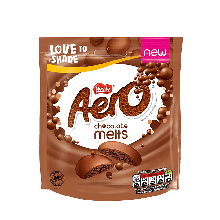 Aero Milk Chocolate Melts Sharing Bag 92g