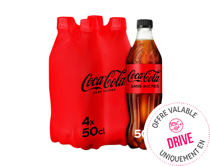 Coca-Cola sans sucres bouteille 4x50CL