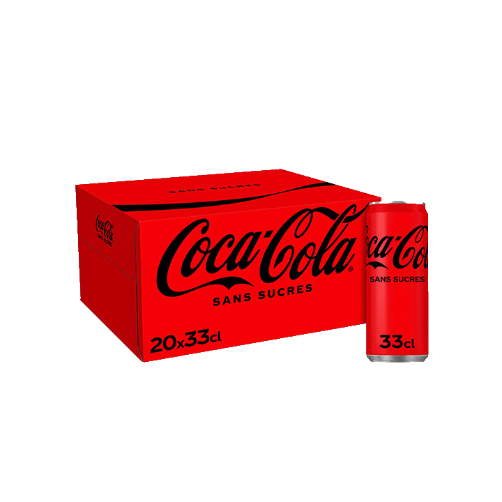 Coca-Cola sans sucres canettes 20x33CL