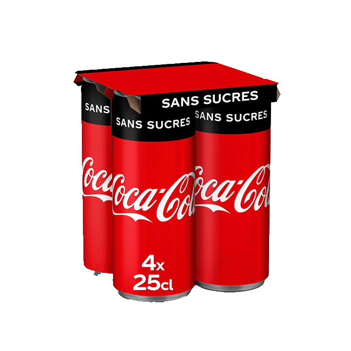 Coca-Cola sans sucres canettes 4x25CL