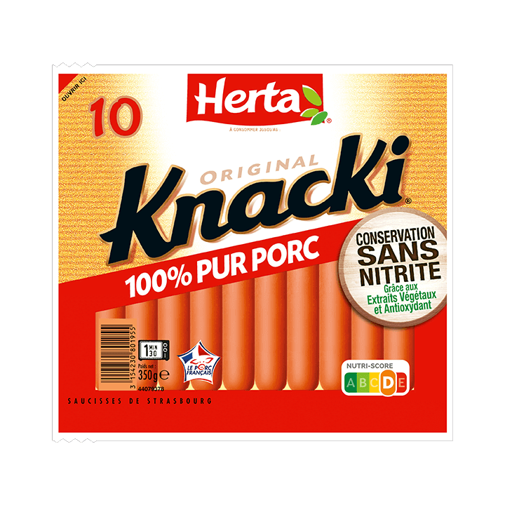 Saucisses KNACKI® x10 Conservation Sans Nitrite