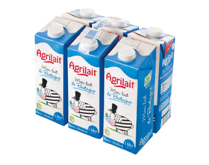 Pack 6x1L de lait Agrilait demi-écrémé