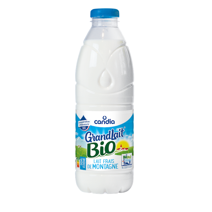 GrandLait Frais BIO 1/2 écrémé 1L
