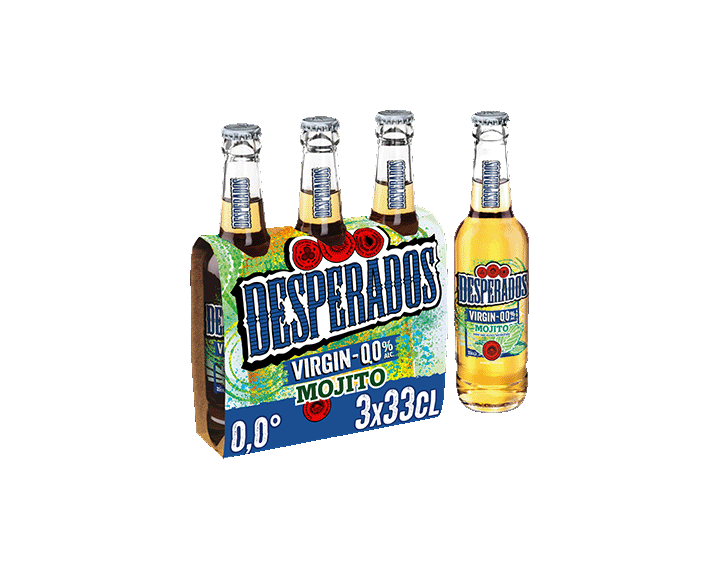 Desperados Virgin Mojito bière aromatisée menthe citron sans alcool 3x33cl 0.0°