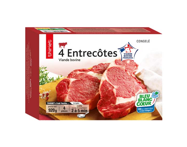 4 entrecôtes Viande Bovine Française 920g