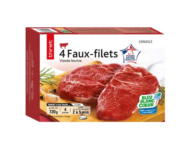 4 faux filet Viande Bovine Française 720g