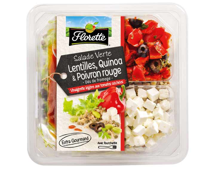 Salade Verte, Lentilles, Quinoa & Poivron rouge