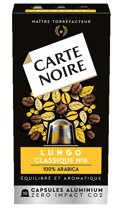Lungo Classique N°6, 10 capsules en aluminium