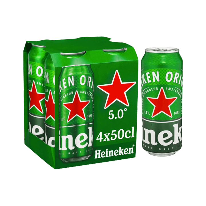 Heineken bière blonde canettes 4x50cl 5°